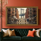 Gangster Canvas Wall Art, Mafia Street Scene