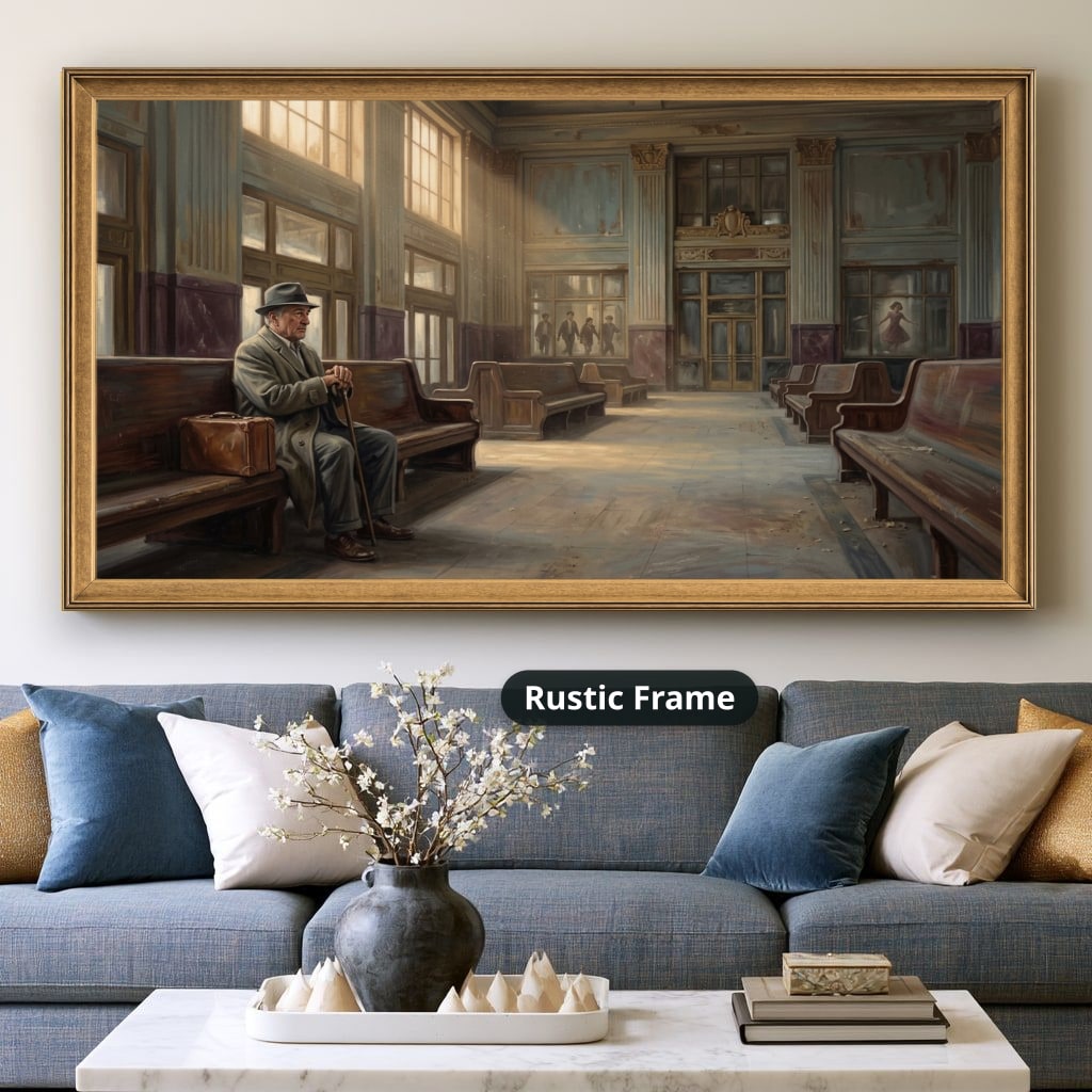 Mafia Canvas Wall Art, Gangster Artwork, Vintage Train Station Decor