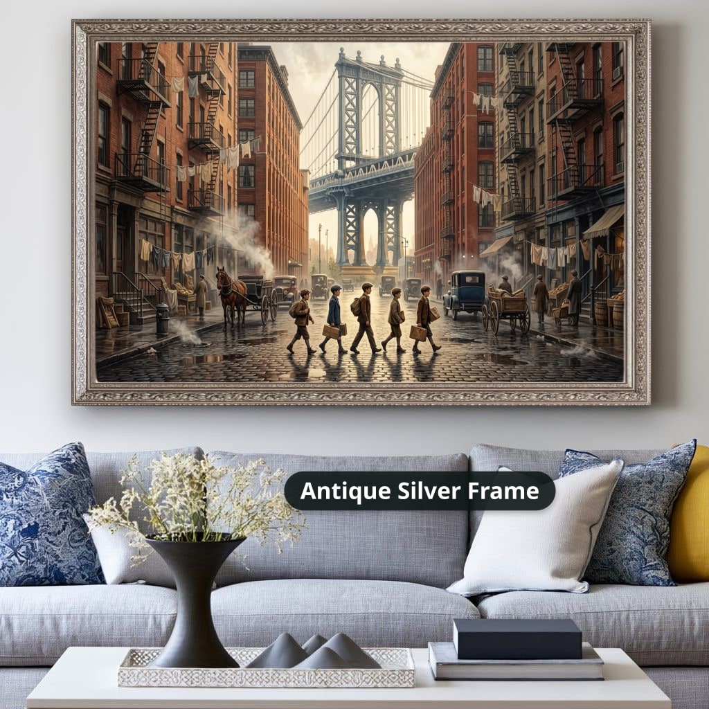 Gangster Canvas Wall Art, Mafia Street Scene