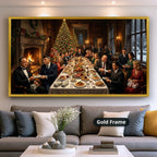 Gangster Mafia Canvas Wall Art, Holiday Dinner Scene