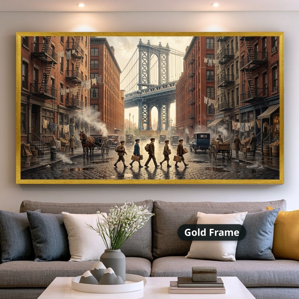 Gangster Canvas Wall Art, Mafia Street Scene