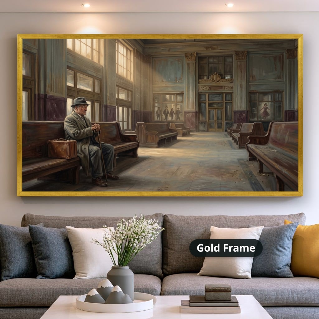 Mafia Canvas Wall Art, Gangster Artwork, Vintage Train Station Decor