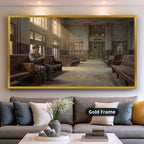 Mafia Canvas Wall Art, Gangster Artwork, Vintage Train Station Decor