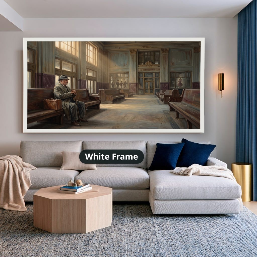 Mafia Canvas Wall Art, Gangster Artwork, Vintage Train Station Decor