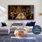 Gangster Mafia Canvas Wall Art, Holiday Dinner Scene