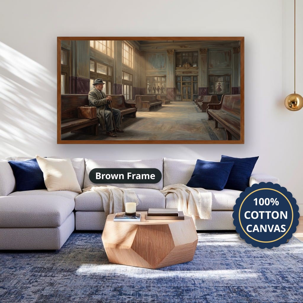Mafia Canvas Wall Art, Gangster Artwork, Vintage Train Station Decor