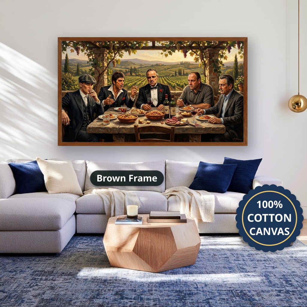 Mafia Canvas Wall Art, gangster wall decor, Italian mob scene