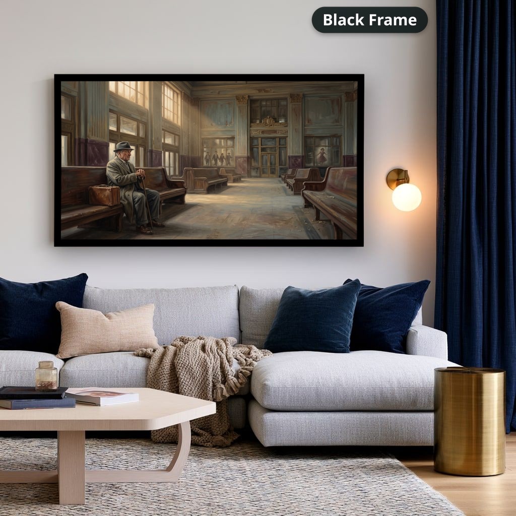 Mafia Canvas Wall Art, Gangster Artwork, Vintage Train Station Decor