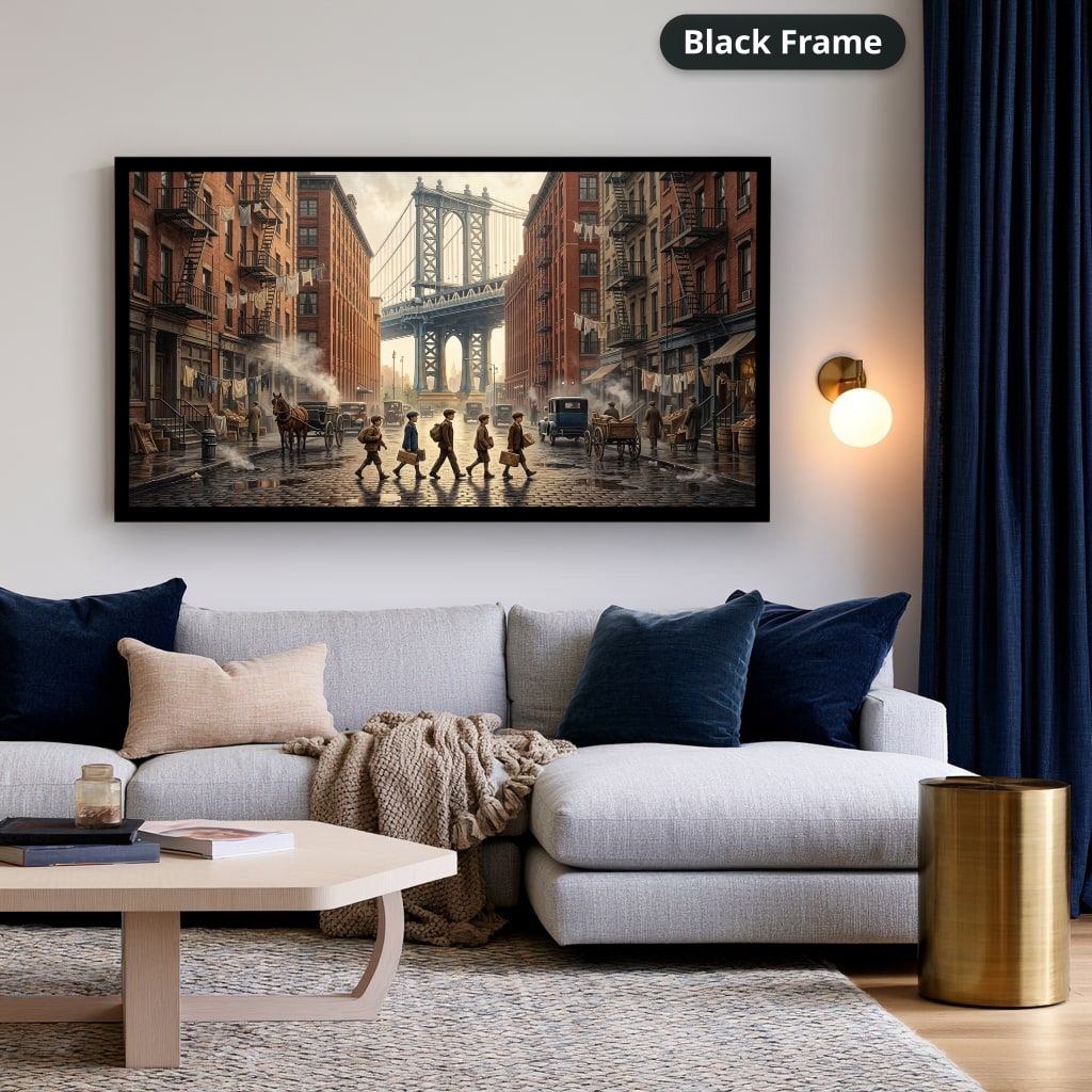 Gangster Canvas Wall Art, Mafia Street Scene