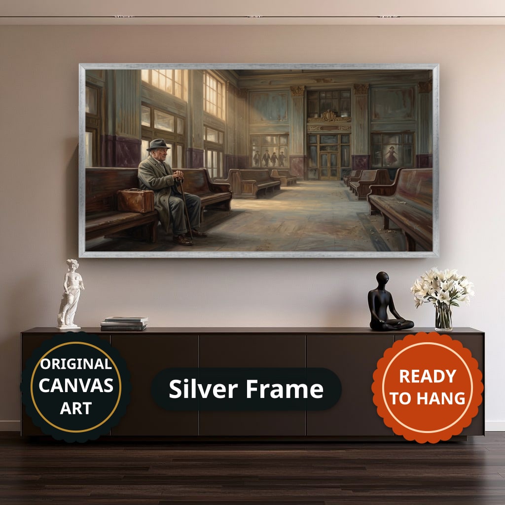 Mafia Canvas Wall Art, Gangster Artwork, Vintage Train Station Decor