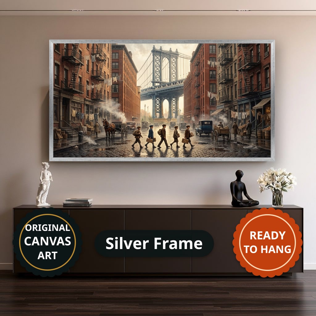 Gangster Canvas Wall Art, Mafia Street Scene