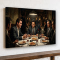 Gangster Mafia Canvas Wall Art, Vintage Restaurant Scene