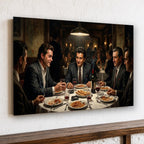 Gangster Mafia Canvas Wall Art, Vintage Restaurant Scene