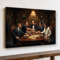 Gangster Mafia Canvas Wall Art, Mafia Meeting Print