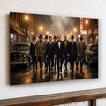 Gangster Mafia Canvas Wall Art, Vintage Movie Scene, Man Cave Decor