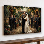 Gangster Wedding Scene, Mafia Canvas Wall Art, Horizontal Wall Decor