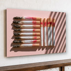 Vintage Cigarettes And Lipstick Canvas Wall Art, Oversized Horizontal