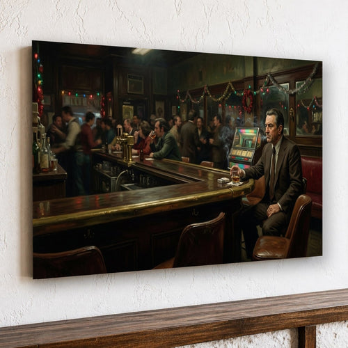 Gangster Canvas Wall Art, Mafia Bar Scene, Vintage Wall Decor