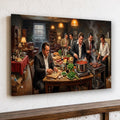 gangster dinner scene, mafia canvas wall art, man cave wall decor