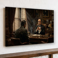 Gangster Mafia Canvas Wall Art, Godfather Scene, Vintage Office Decor