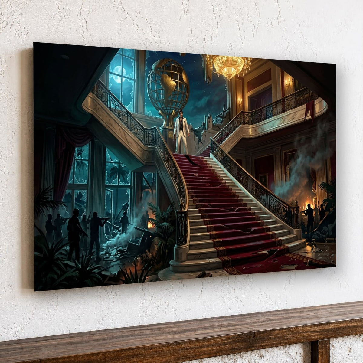Gangster Canvas Wall Art, Mafia Wall Decor, Luxury Mansion Art