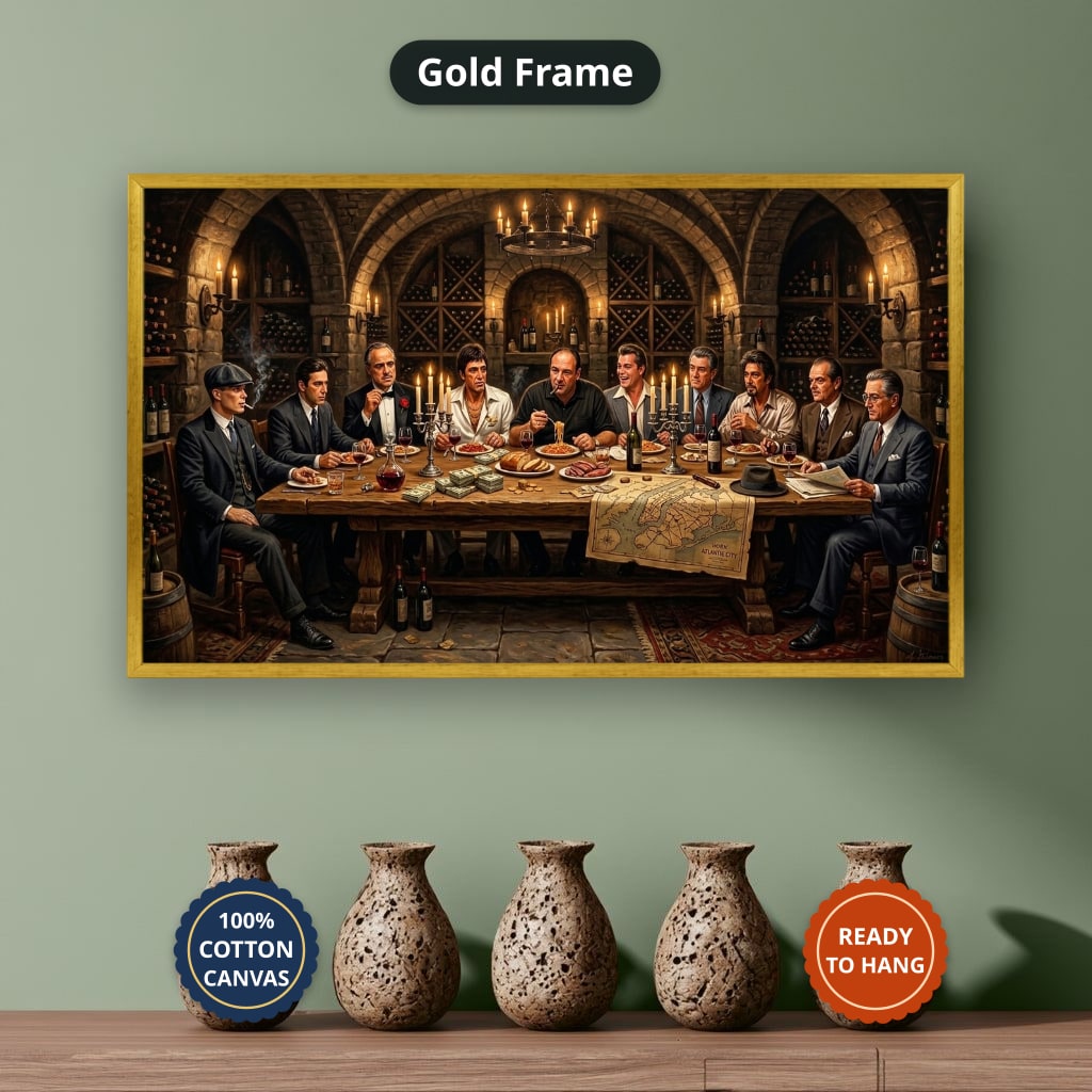 Gangster Mafia Canvas Wall Art, Horizontal Wall Decor
