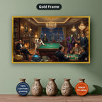 Gangster Canvas Wall Art, Mafia Scene Wall Art, Casino Night Decor