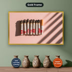 Cigarettes With Red Lipstick Marks Canvas Wall Art
