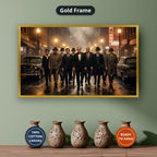 Gangster Mafia Canvas Wall Art, Vintage Movie Scene, Man Cave Decor