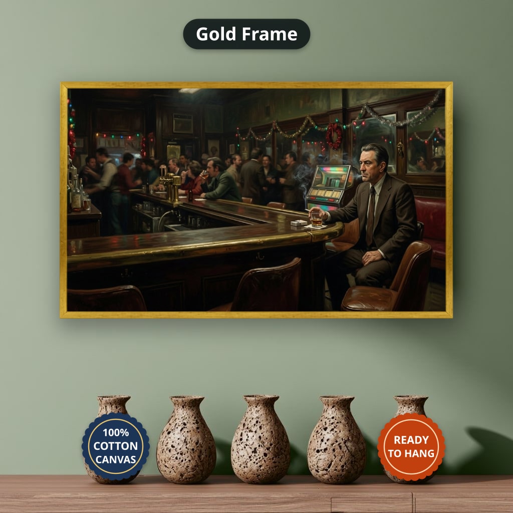 Gangster Canvas Wall Art, Mafia Bar Scene, Vintage Wall Decor