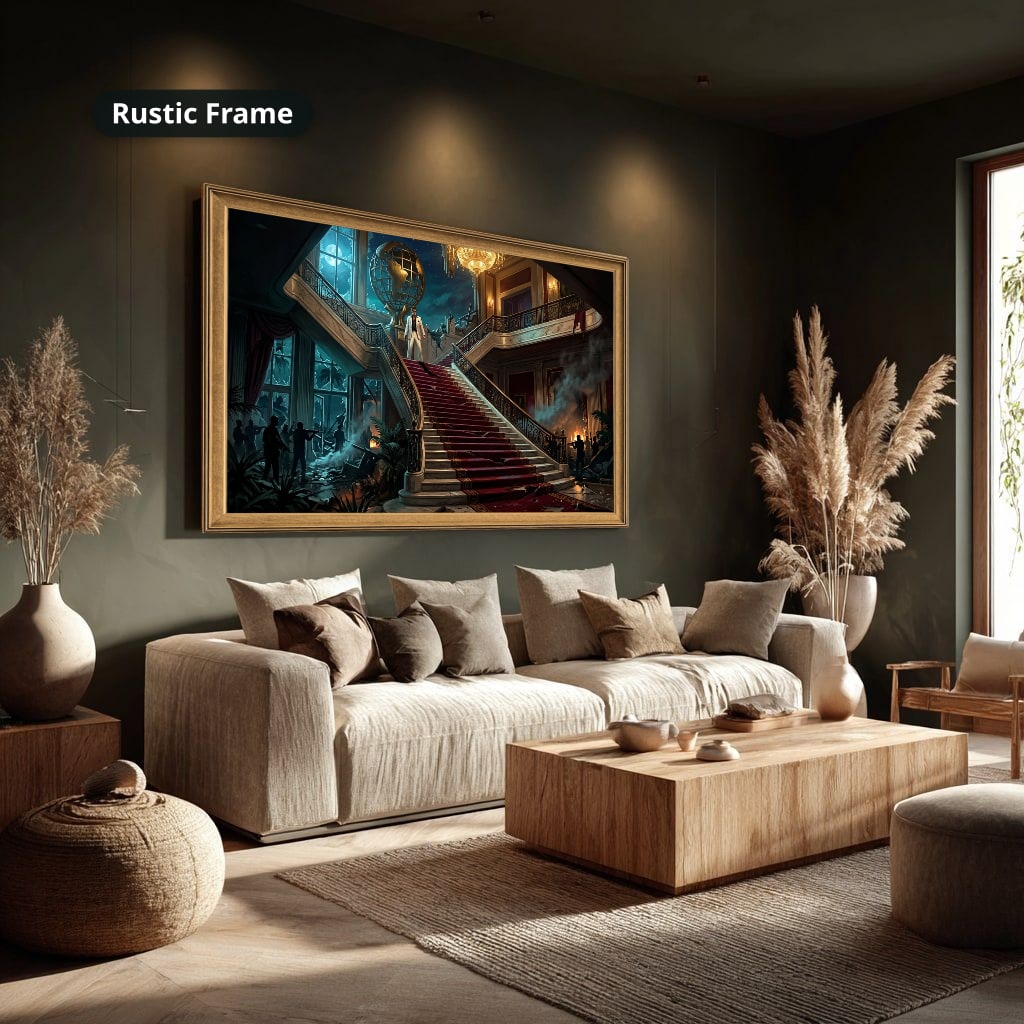 Gangster Canvas Wall Art, Mafia Wall Decor, Luxury Mansion Art