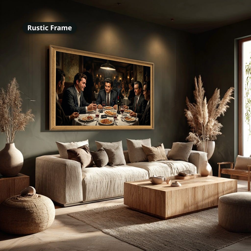Gangster Mafia Canvas Wall Art, Vintage Restaurant Scene