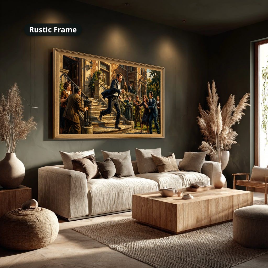 Gangster Canvas Wall Art, Mafia Scene, Vintage Gangster Art