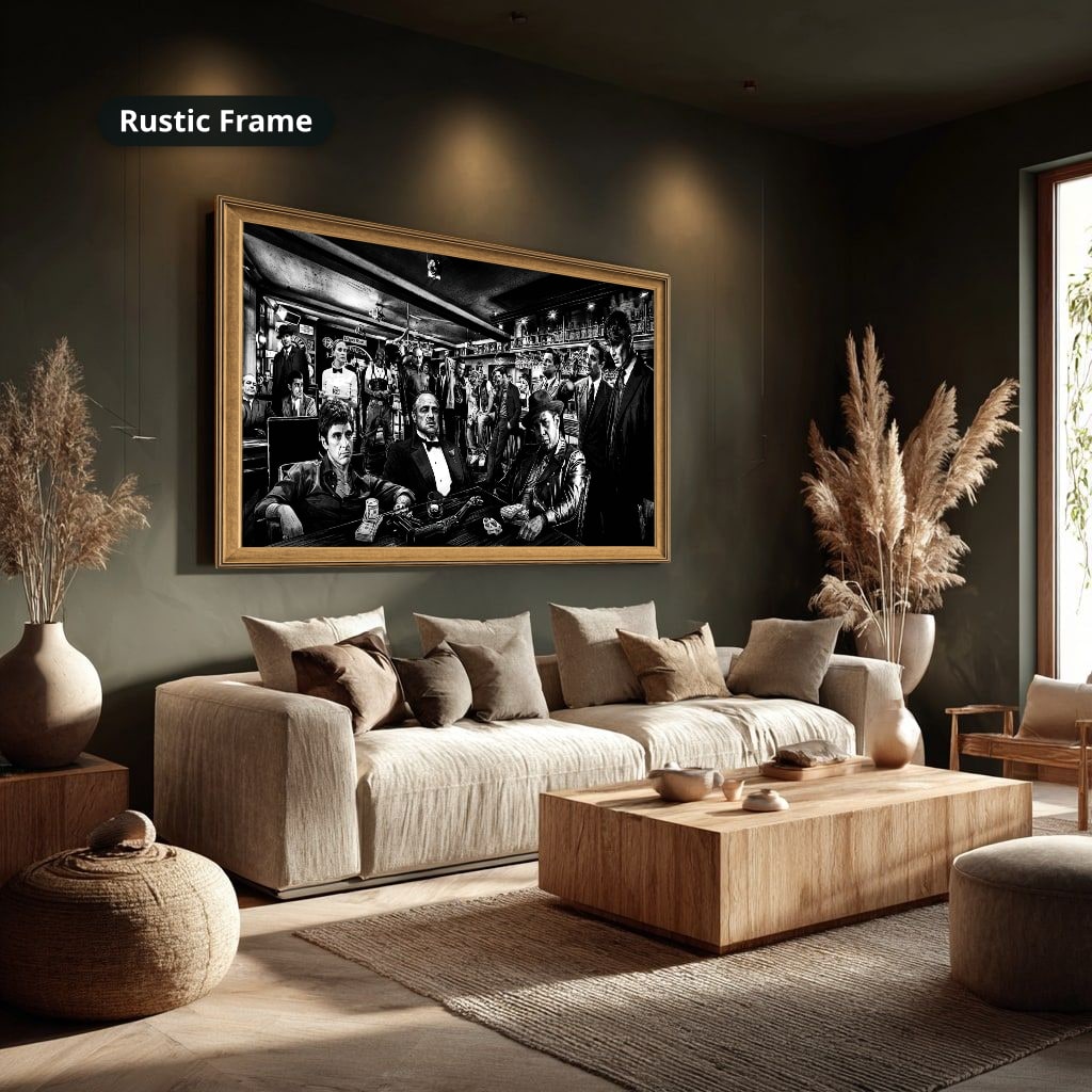 Gangster Mafia Canvas Wall Art, Vintage Crime Scene Wall Decor
