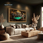 Gangster Canvas Wall Art, Mafia Pool Hall Scene, Man Cave Decor