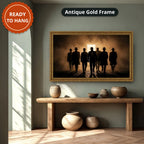 Gangster Mafia Canvas Wall Art, Vintage Mafia Print, Man Cave Decor – Horizontal No. 2
