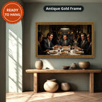 Gangster Mafia Canvas Wall Art, Vintage Restaurant Scene