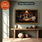 Gangster Mafia Canvas Wall Art, Mafia Meeting Print