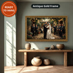 Gangster Wedding Scene, Mafia Canvas Wall Art, Horizontal Wall Decor