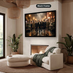 Gangster Mafia Canvas Wall Art, Vintage Movie Scene, Man Cave Decor