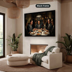 Gangster Mafia Canvas Wall Art, Vintage Restaurant Scene