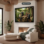 Gangster Mafia Canvas Wall Art, Vintage Mafia Scene, Man Cave Decor