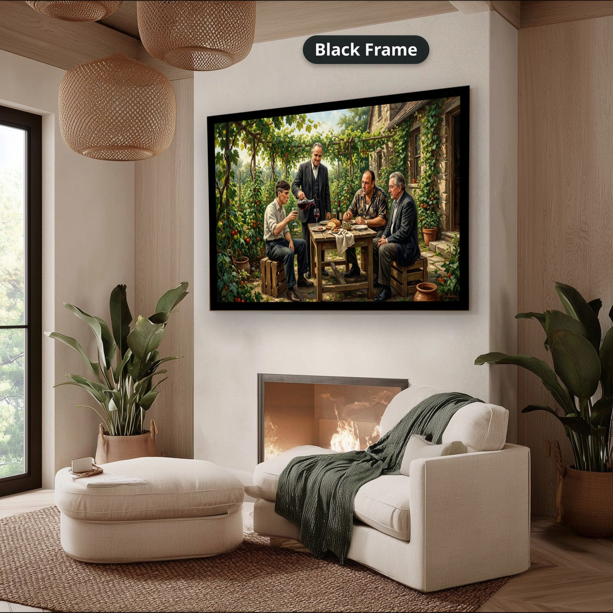 Gangster Mafia Canvas Wall Art, Vintage Mafia Scene, Man Cave Decor