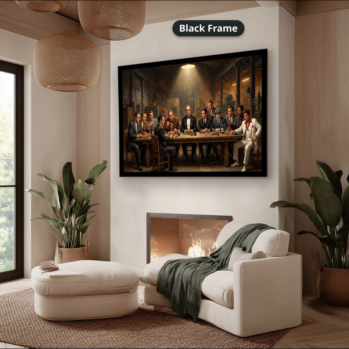 Gangster Canvas Wall Art, Mafia Art Print, Vintage Mafia Scene