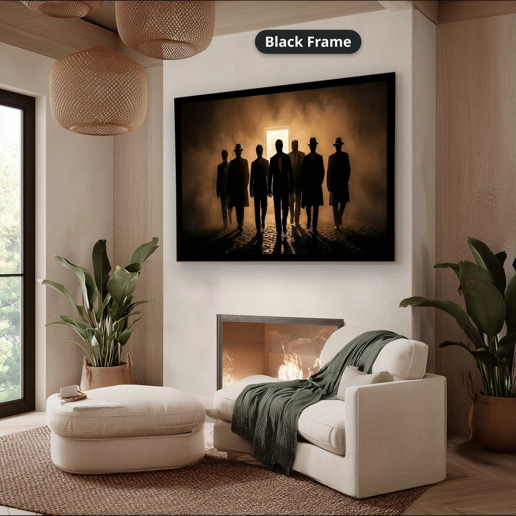 Gangster Mafia Canvas Wall Art, Vintage Mafia Print, Man Cave Decor – Horizontal No. 2