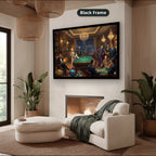 Gangster Canvas Wall Art, Mafia Scene Wall Art, Casino Night Decor