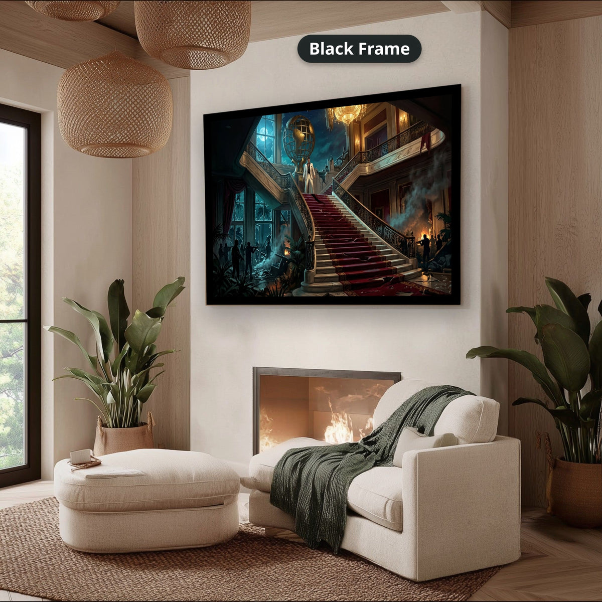 Gangster Canvas Wall Art, Mafia Wall Decor, Luxury Mansion Art