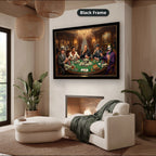 Gangster Canvas Wall Art, Mafia Poker Scene, Casino Wall Decor