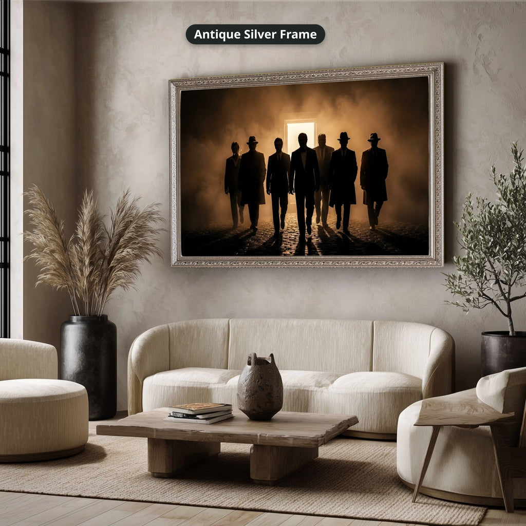 Gangster Mafia Canvas Wall Art, Vintage Mafia Print, Man Cave Decor – Horizontal No. 2