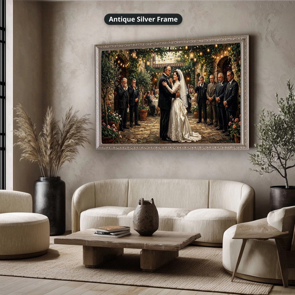 Gangster Wedding Scene, Mafia Canvas Wall Art, Horizontal Wall Decor